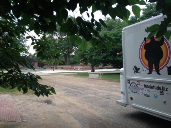 The location on Blair St. where Jim Kennedy and his FoodaTude truck were relocated July 4, 2017. The City asked him to move because Colonial Williamsburg did not apply for a special event permit. (WYDaily/Courtesy Jim Kennedy)