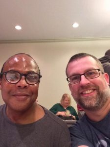 Lonnie Dove poses in an undated photo with a friend and 3e Restoration servant leader coordinator Jason Thornton. (Courtesy Fred Liggin IV)