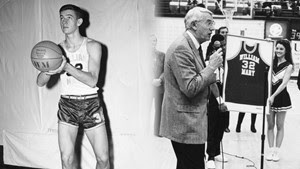 An All-American during his career, Bill Chambers starred for the Green and Gold men's basketball program before graduating in 1953. (Courtesy Tribe Athletics)