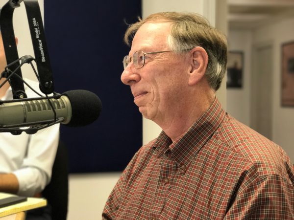 James City County Supervisor John McGlennon in the 92.3 FM The Tide's radio studio. (Steve Roberts, Jr./WYDaily)