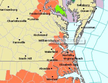The National Weather Service issued a heat advisory for the Historic Triangle and surrounding areas Aug. 18. (Courtesy National Weather Service)