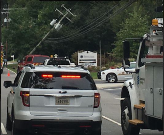 Over 2,500 people are without power in the Tabb area of York County after a car overturned on Hampton Highway. (Courtesy Dominion)