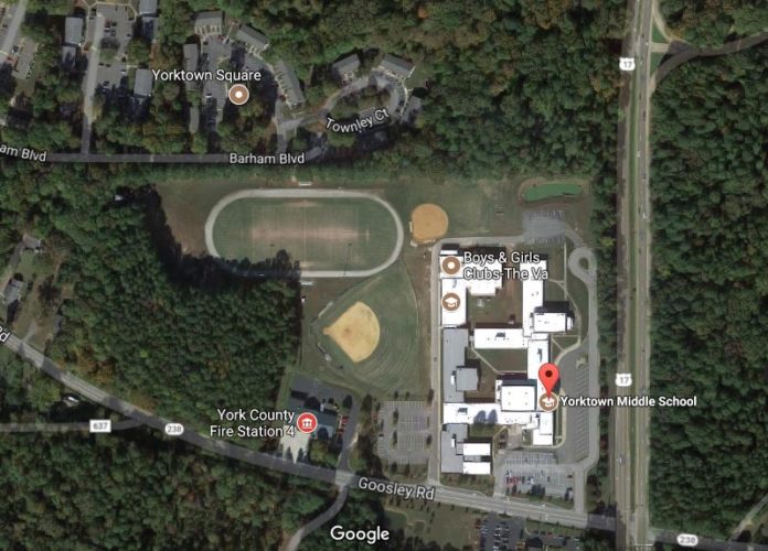 Police are looking for a man who they believe exposed himself to a York Middle School employee and student Monday morning before school. (Courtesy Google Maps)