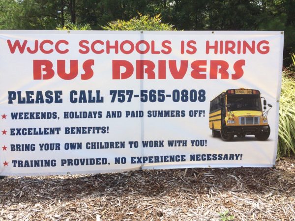 Williamsburg-James City County School Division, Bus Driver Shortage, National Bus Driver Shortage, Labor Market, Labor Economics, York County School Division.