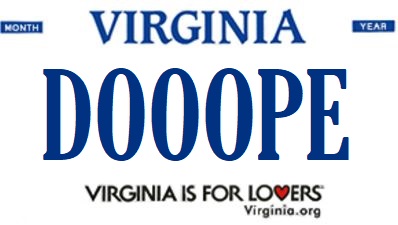 A simulated view of one of 2016's rejected personalized license plates.
