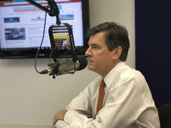 Colonial Williamsburg Foundation President and CEO Mitchell Reiss spoke in the Tide Radio studios about controlled access to the historic area, taxes, and the importance of history. (Steve Roberts, Jr/WYDaily)
