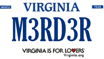 A simulated view of one of 2016's rejected personalized license plates.