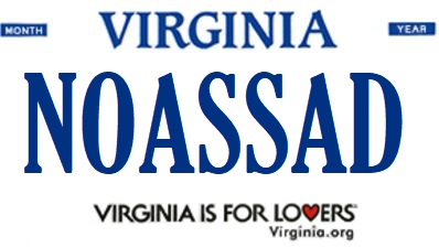 A simulated view of one of 2016's rejected personalized license plates.