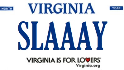 A simulated view of one of 2016's rejected personalized license plates.