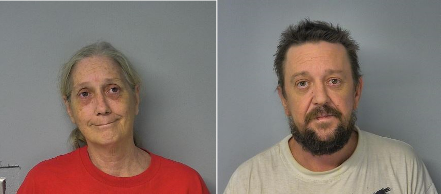 Catherine Veno-Thompson, 64, and Scott Buttera, 48, are facing felony child neglect charges after a 2-year-old they were babysitting was found wandering the streets alone with cuts on her hands and no shoes on her feet. (Courtesy VPRJ)