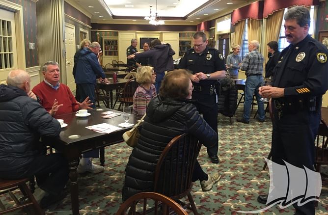 The police department will host their Coffee with a Cop event (tomorrow, Thursday, whenever) at Jimmy’s Oven and Grill located at 7201 Richmond Road on Feb. 16 from 8 a.m. to 10 a.m. (Courtesy James City County)