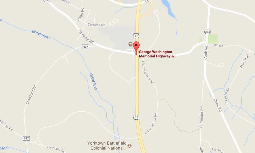 Virginia State Police believe two cars were drag racing on Route 17 in York County before one car hit a pickup truck carrying a 2-year-old child. (Courtesy Google Maps)