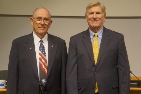 Democratic candidate Jim Icenhour and GOP candidate Tom Phillips. Courtesy Steve Roberts, Jr.