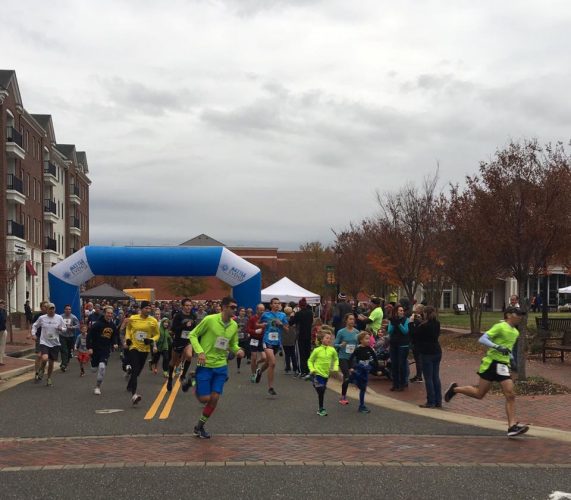 Runners start the race at the 2017 Big Turkey Burn. The run is hosted in New Town. (Courtesy Big Turkey Burn Facebook)
