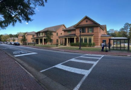 A person painted graffiti on fraternity houses at William and Mary overnight Wednesday, according to college officials. (Steve Roberts, Jr/WYDaily)