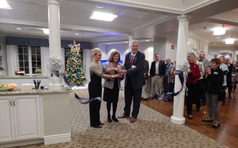 Left to right: Leslie Henderson Schultz (President, Henderson, Inc.), Dr. Virginia L. Mclaughlin (Chair, WL Board of Directors), Gregory T. Storer (WL President/CEO) (Courtesy Williamsburg Landing)
