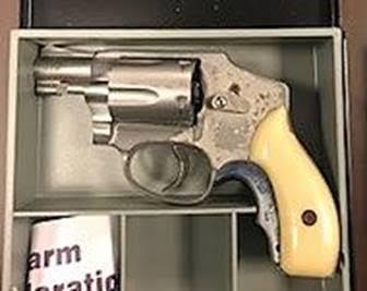 This .38 caliber revolver was detected by TSA officers at the Richmond International Airport checkpoint on Monday, one of two guns that were stopped at the checkpoint on Monday. (TSA photo)