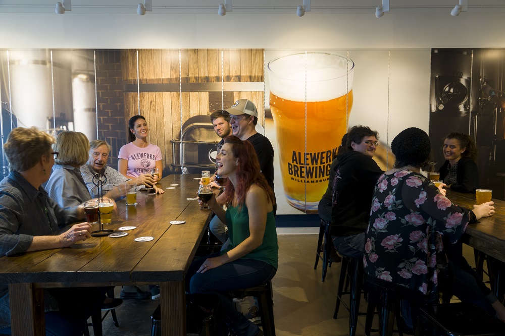 The area's craft breweries have become popular gathering spots for locals, but tourists are stopping by, too. (Courtesy Alewerks)