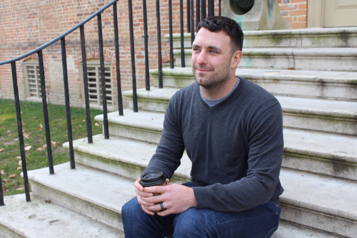 Dane Pascoe, 29, is a second-year Ph.D student at William & Mary, While Pascoe is now studying low-socioeconomic status students, he once experienced homelessness himself while attending Liberty University in Lynchburg. (Sarah Fearing/WYDaily)