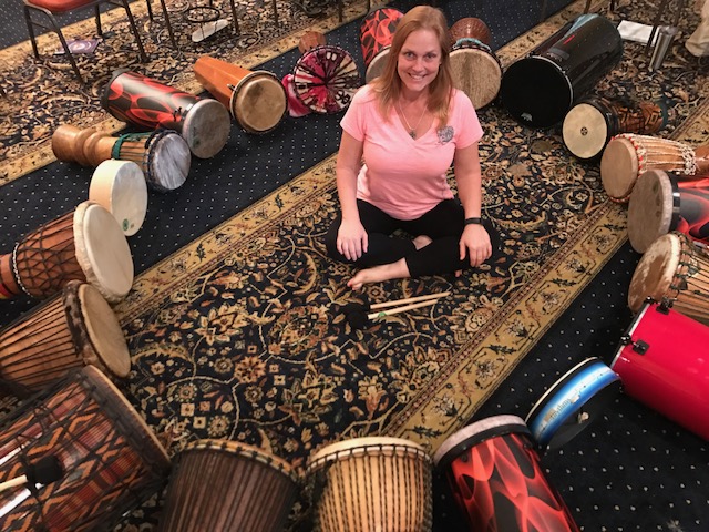 Williamsburg resident Sandy Layman uses her passion for percussion to teach people how to play in drum circles. (Courtesy photo/ Sandy Layman)