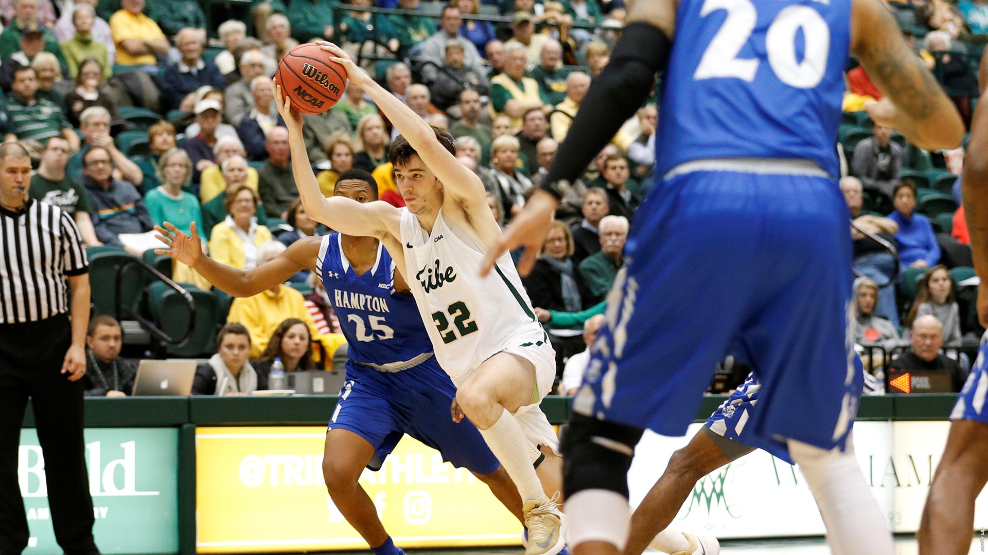 The William & Mary men's basketball team will revive an old Colonial Athletic Association rivalry at George Mason on Wednesday night. (Courtesy Photo/Tribe Athletics)
