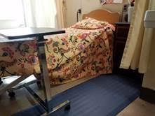 A bed without rails. (Courtesy Sentara)