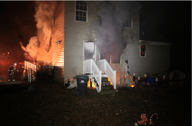 A hosue was damaged Dec. 31 after it caught fire. (Courtesy photo/James City County)