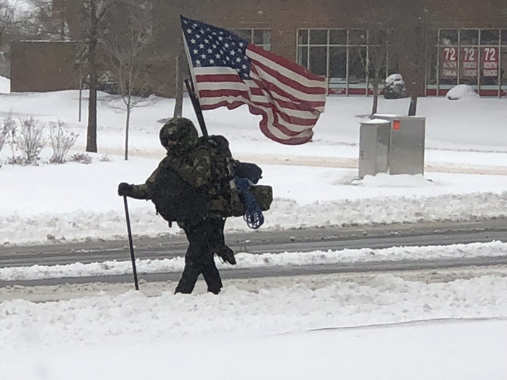 Did you see this man walking through Williamsburg during the storm? (Tom Davis/WYDaily)