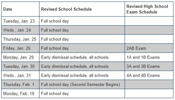 The new school schedule for York County School Division students. (Courtesy York County School Division.)