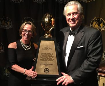 Headline photo - Joe and Linda Montgomery accepting the Gerald R Ford Legends Award