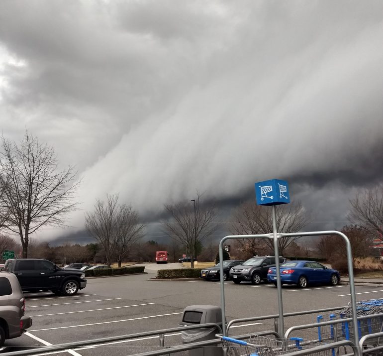 Menacing clouds roll in over the York County Walmart. (Courtesy Shannon Page)