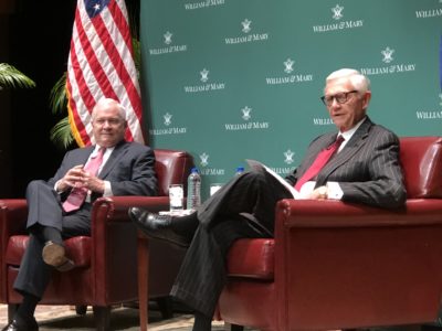 “Our politics have always been dirty and ugly:” Robert Gates speaks up at William and Mary event (WYDaily photo/Tom Davis)