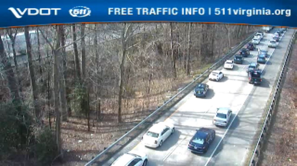 Traffic on I-64 westbound is backed up past mile marker 240.46. (Courtesy VDOT)