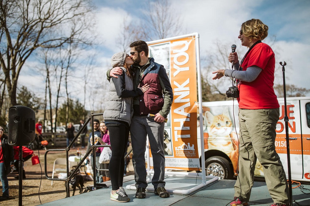 Matthew and Mara were called on stage after the DoG Street Strut, where they were congratulated by Heritage staff and the crowd. (Courtesy Daniel Gorman)