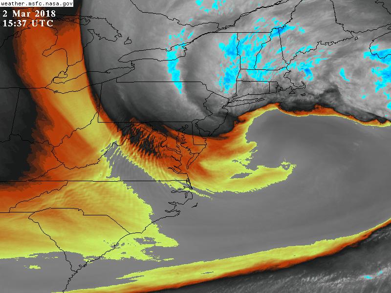 The Virginia Department of Emergency Management is urging residents to be cautious due to the high winds caused by the Nor'easter. (Courtesy photo/NASA)