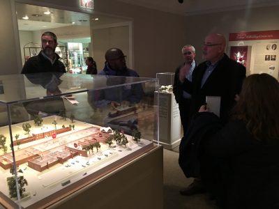  Ron Hurst (right), Colonial Williamsburg vice president of collections, conservation and museums speaks with media members on March 15 during the tour of museum. (Troy Jefferson/ WYDaily).