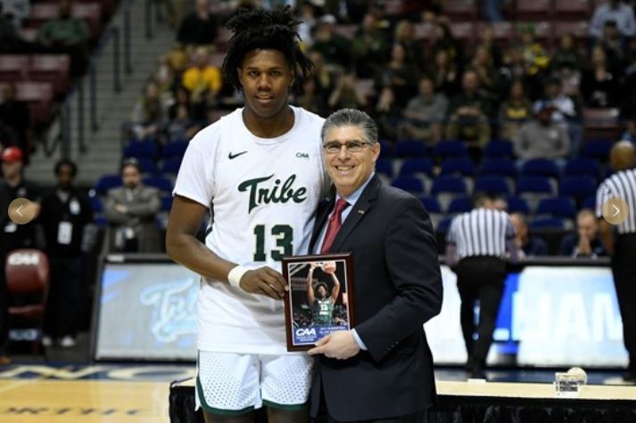 Nathan Knight was named to the Colonial Athletic Association All-Tournament team Wednesday. (Courtesy William & Mary Athletics)