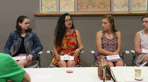 Hayley Hahn '17, Kyra Bell '17 and Katie Freund '17 were among the 13 W&M students to receive Fulbright U.S. Student grants to study and work abroad during the 2017-18 academic year. (Stephen Salpukas/W&M News)