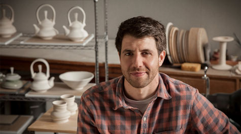 For Mike Jabbur, associate professor of ceramics in art and art history at William & Mary, teaching and creating his own utilitarian pottery inform one another. (Courtesy photo/Eric Lusher)