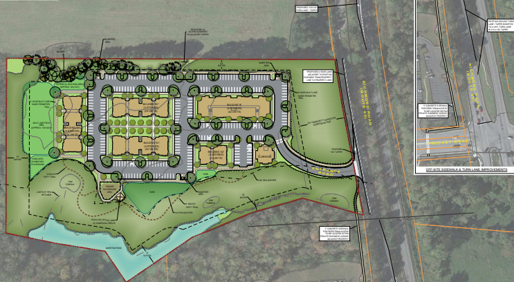 Connelly Builders, the developer who is proposing the 126-unit Oakland Pointe Apartments at 7581 Richmond Road, will host a community meeting at 6 p.m. Thursday at the Woman’s Club of Toano. (Courtesy photo/Arch Marston)