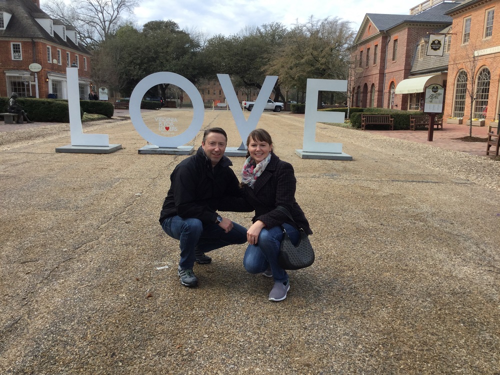 Cory Sproule and Christine Ward visited Merchants Square, and said they are thrilled to set up their shop in downtown Williamsburg. (Courtesy Cory Sproule)