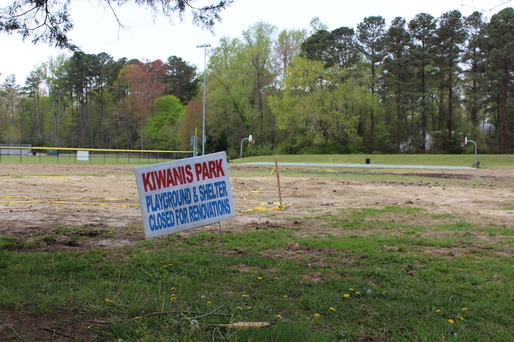 Kiwanis Park's playground is closed through at least the end of May for construction. (Andrew Harris/WYDaily)