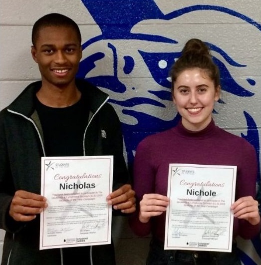York High School seniors Nicholas Searcy and Nichole Springhorn raised more than $20,000 for cancer research, and in doing so they convinced their principal to go skydiving. (Courtesy Leukemia and Lymphoma Society)