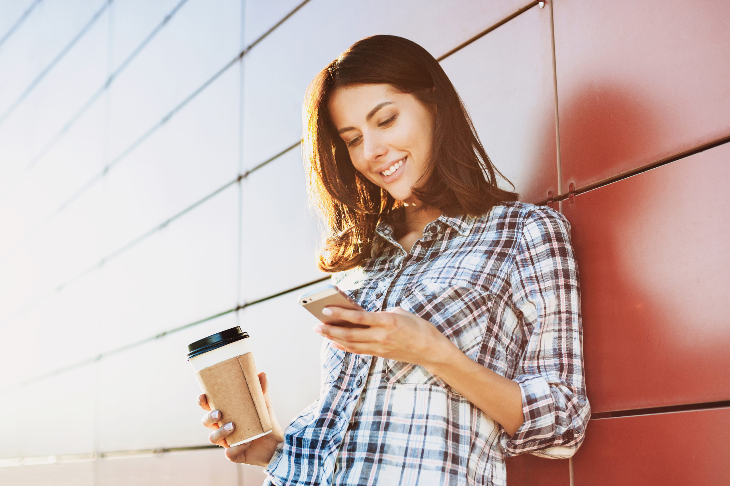 Woman using smart phone