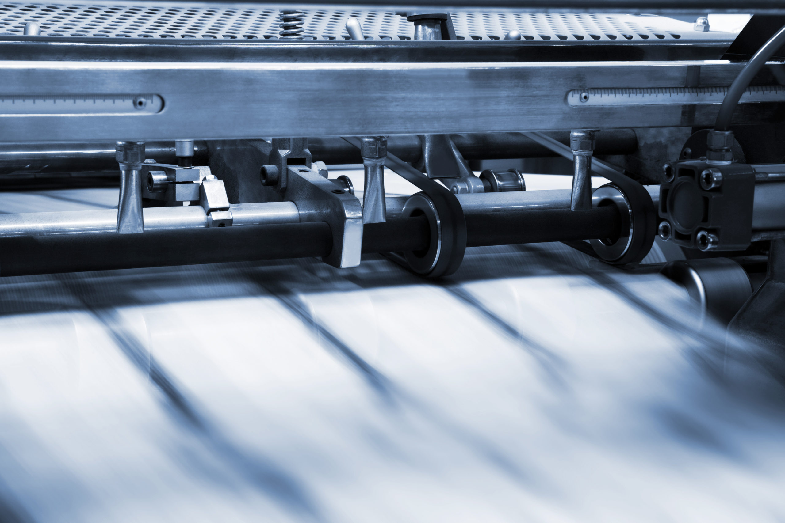 A printing press in action