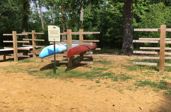 James City County now offers paddle-craft storage at several parks. (Photo courtesy James City County)