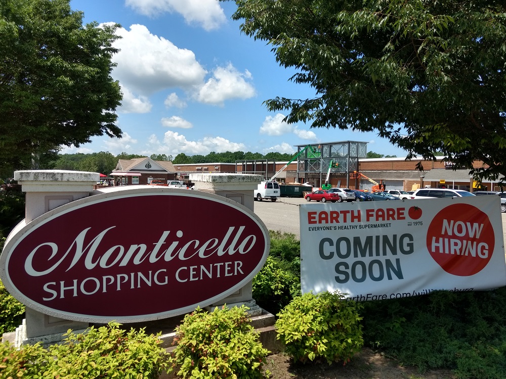 Earth Fare will open in late June. Construction continues on the store. (Andrew Harris/WYDaily)