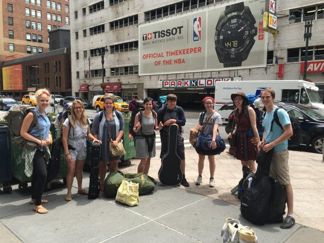 The American Train Collective -- a project during which musicians spent four days straight on a train writing and performing music -- was developed by two graduates of Christopher Newport University. (Photo courtesy of Caroline Scruggs).