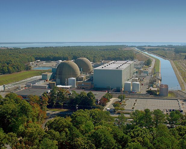 The Surry nuclear power plant is across the James River from Jamestown Island. (WYDaily/Courtesy Dominion Energy)