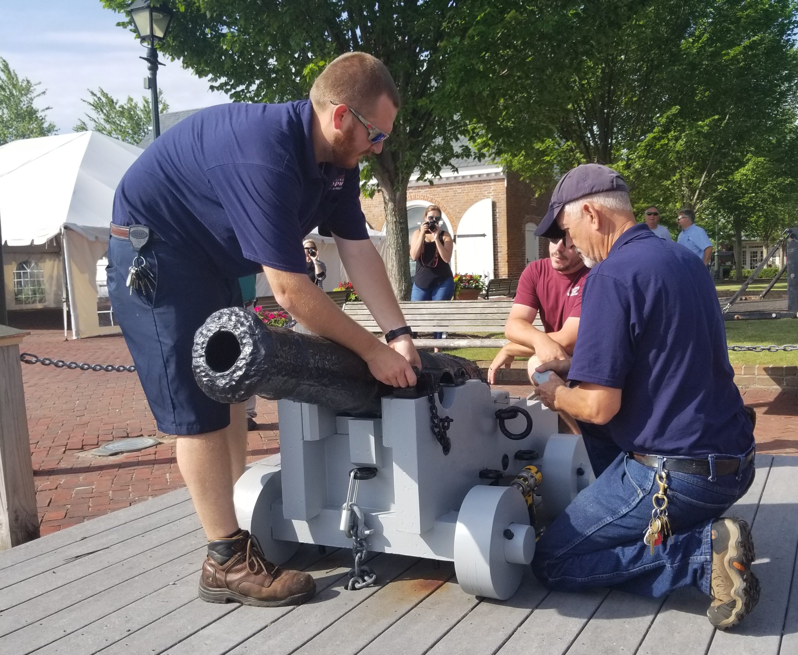York County Public Works employees installed the cannon on Friday, June 29. (WYDaily/Courtesy of York County)